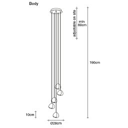 Obrázek pro produkt MIZU5 Light pendant Ø 28 cm
OAH 190 cm Gold crystal white