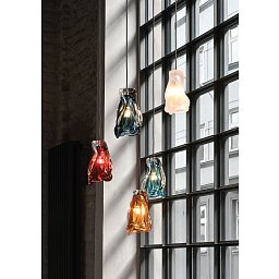 Obrázek pro produkt *1414 Závěsné sv.pr. 135 x H 245Broušená nerez"Ručně foukané tradiční české sklo