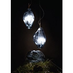 Obrázek pro produkt *Bioom + Závěsné sv. Dia 320 x H 480 Broušená lakovaná mosaz Ručně tvarované texturované české sklo